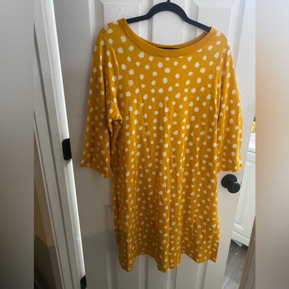 Vintage Liz Claiborne Mustard Polka Dot Dress Size 1X - Hell Yes